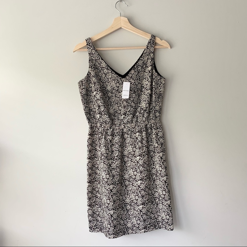 LOFT Black and White Floral Dress